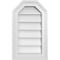 Ekena Millwork Octagonal Top Surface Mount PVC Gable Vent w/ 2"W x 1-1/2"P Brickmould Frame, 12"W x 20"H GVPOT12X2002SN - alternate 1